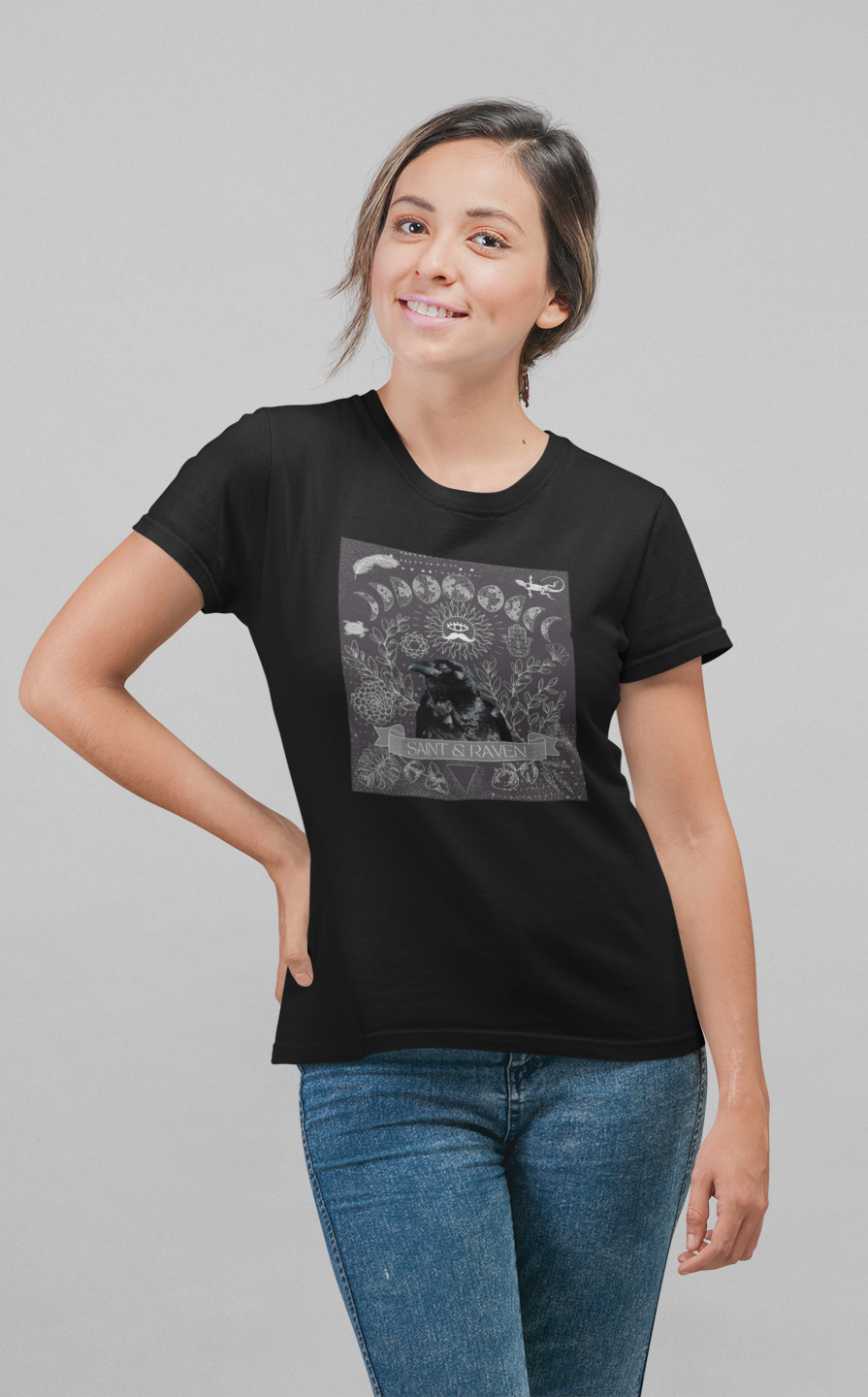 Evil Eye Protection Mysteries of the Universe T-Shirt - Raven