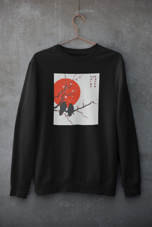 Cherry Blossom and Raven Sweatshirt