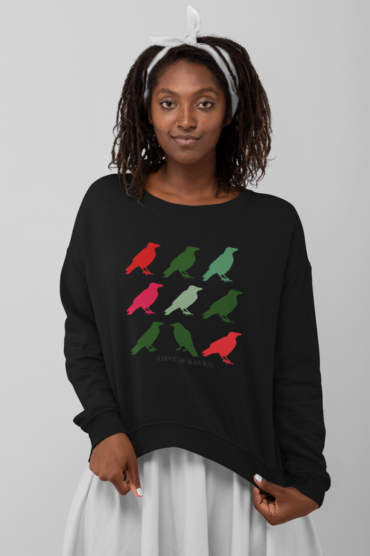 Red and Green Raven Sweatshirt