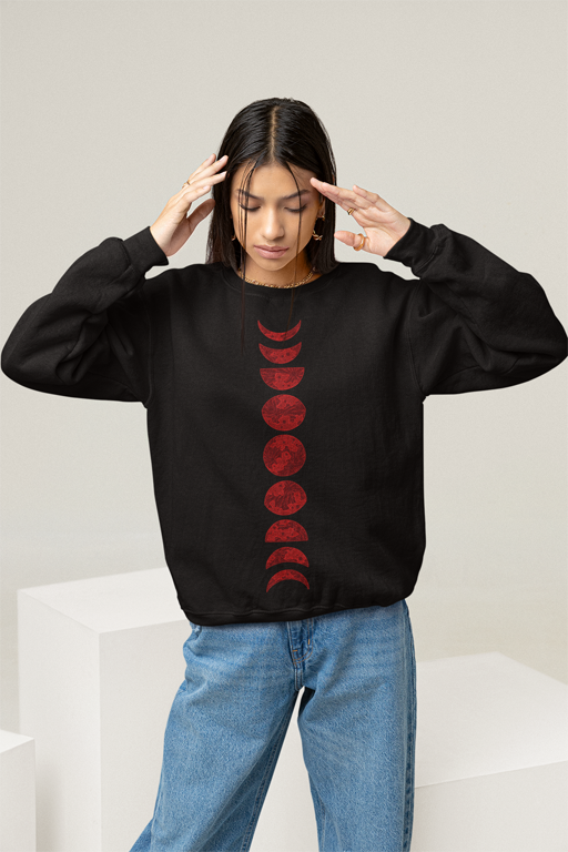 Red Moon Phases Sweatshirt