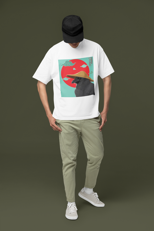 Japanese Farmer and Raven Oversized t-shirt