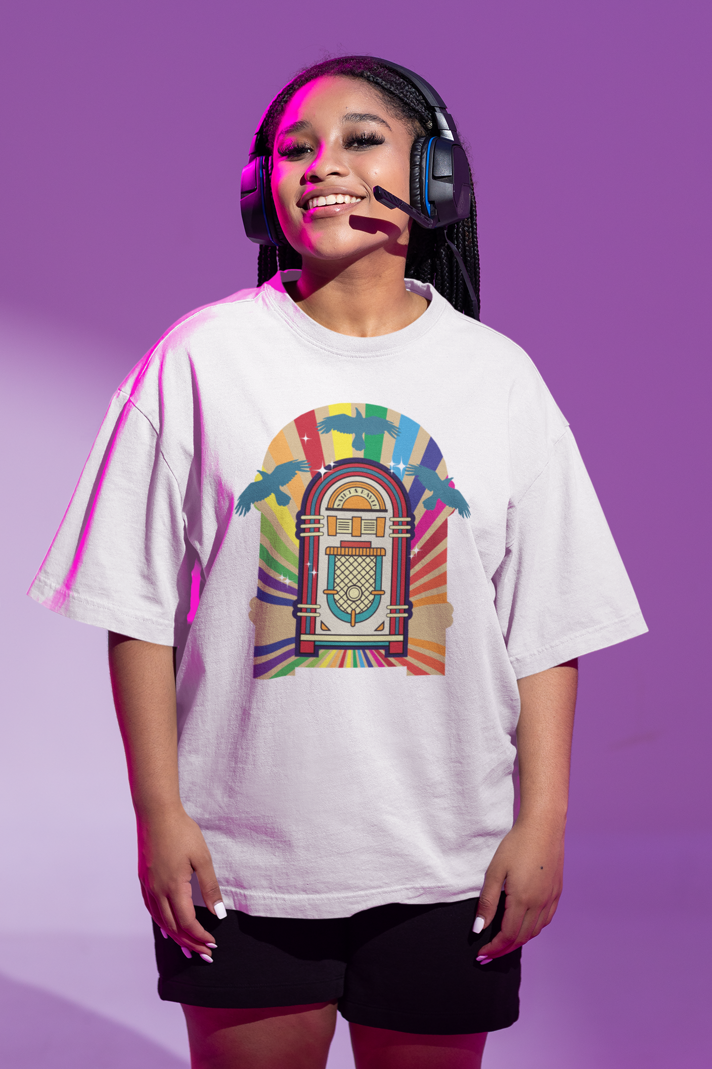 Jukebox and Raven Oversized t-shirt