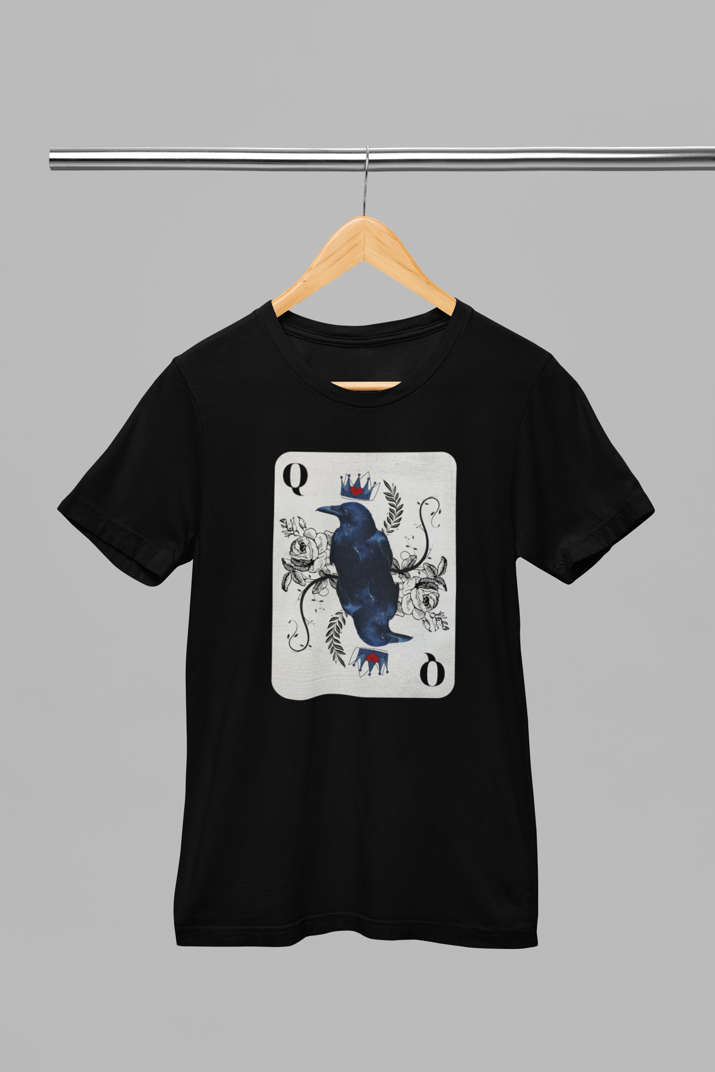 Queen of Ravens Playing Card T-Shirt