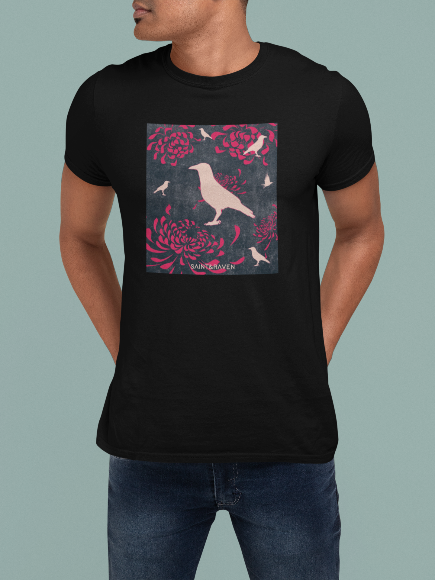 Chrysanthemum and Raven T-Shirt