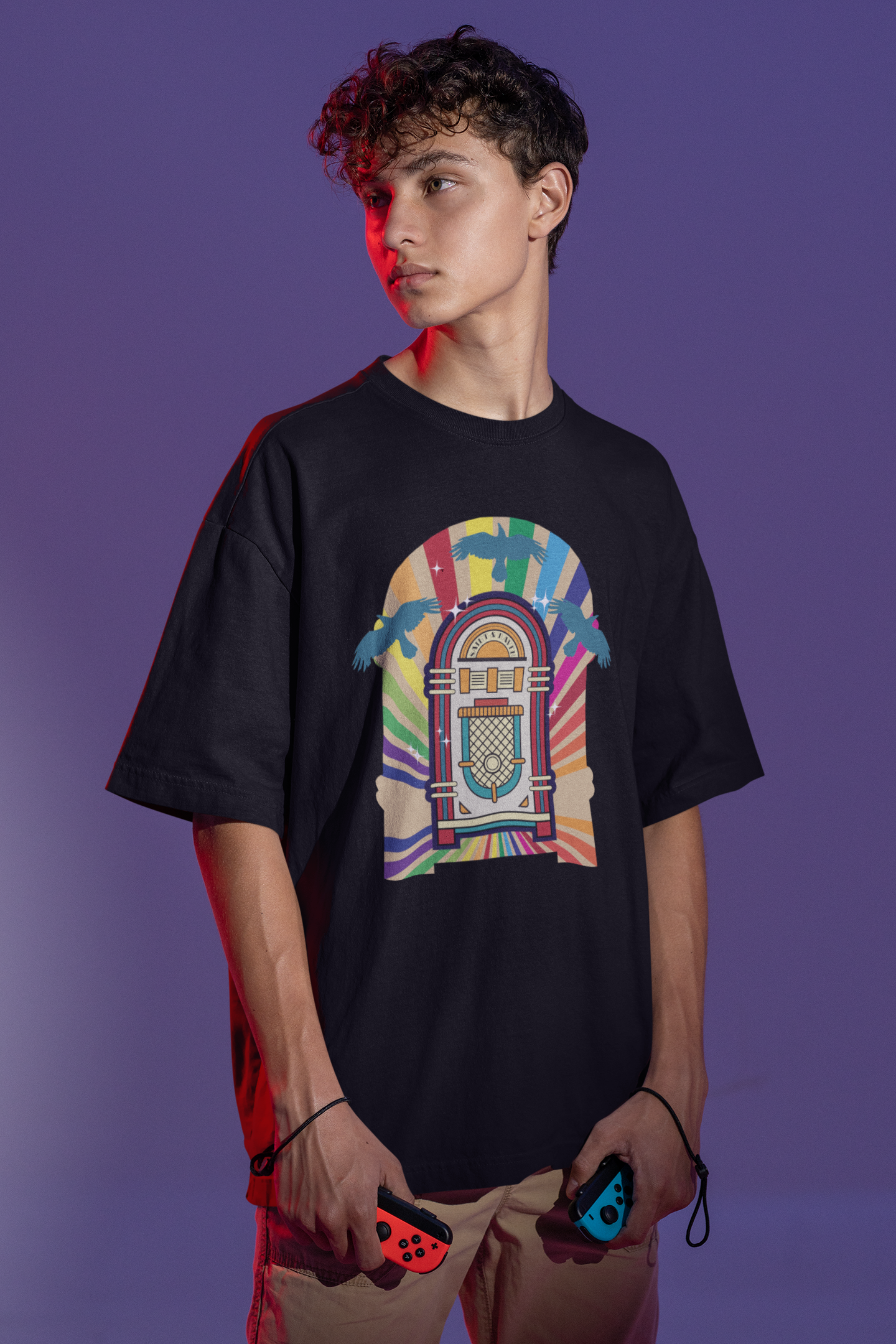 Jukebox and Raven Oversized t-shirt