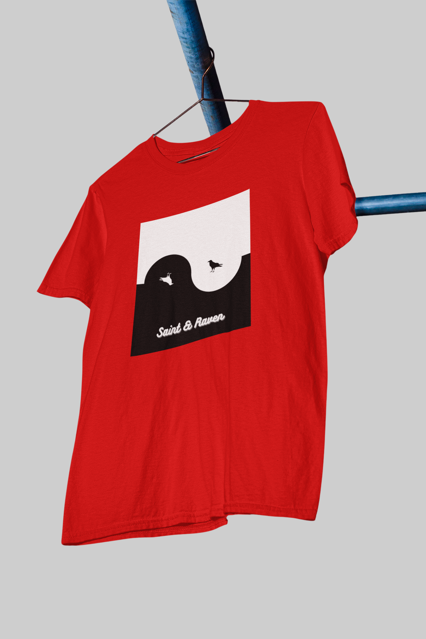 Yin Yang Good Omen Raven T-Shirt