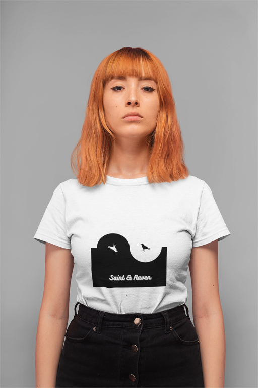 Yin Yang Good Omen Raven T-Shirt