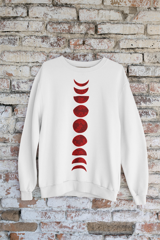 Red Moon Phases Sweatshirt