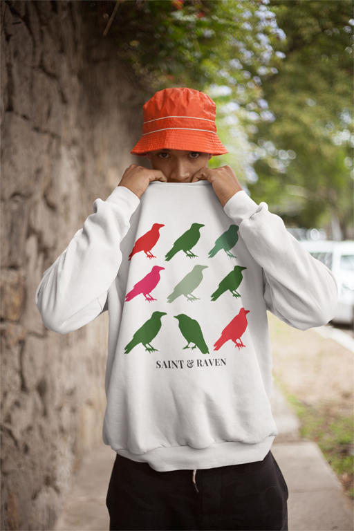 Red and Green Raven Sweatshirt