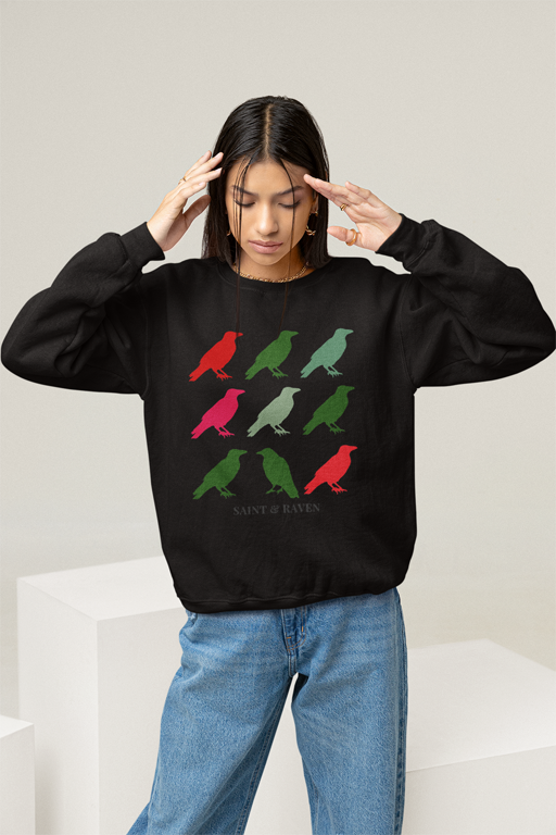 Red and Green Raven Sweatshirt